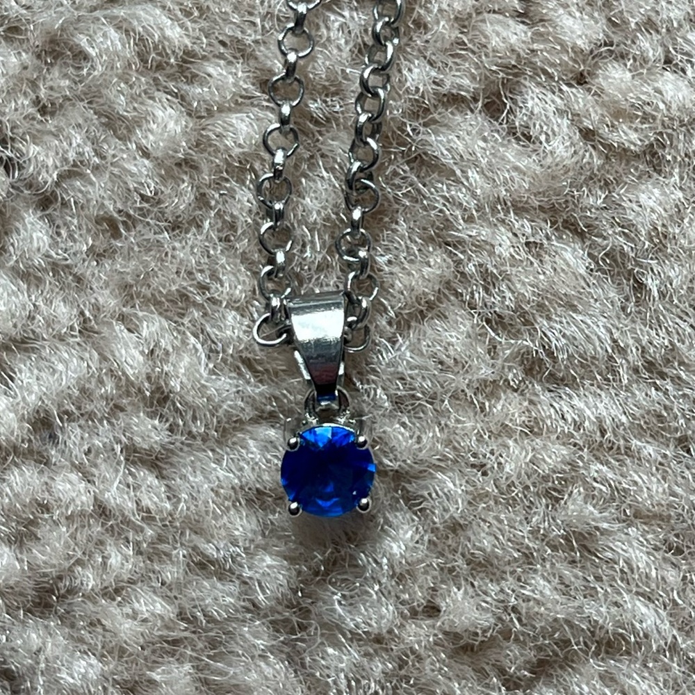 Blue Gemstone Pendant Necklace